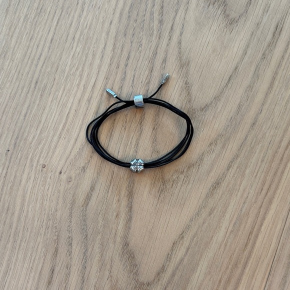 Pandora Jewelry - Pandora Black Cord Bracelet with Silver Four Leaf Clover Charm